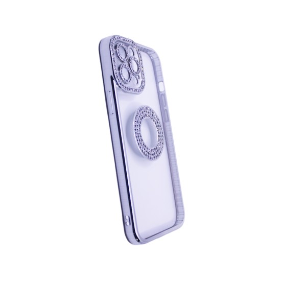 Soft Silicone Case with Diamond Design for Apple iPhone 12 Pro Max Silver Soft Silicone Case with Diamond Design for Apple iPhone 12 Pro Max Silver